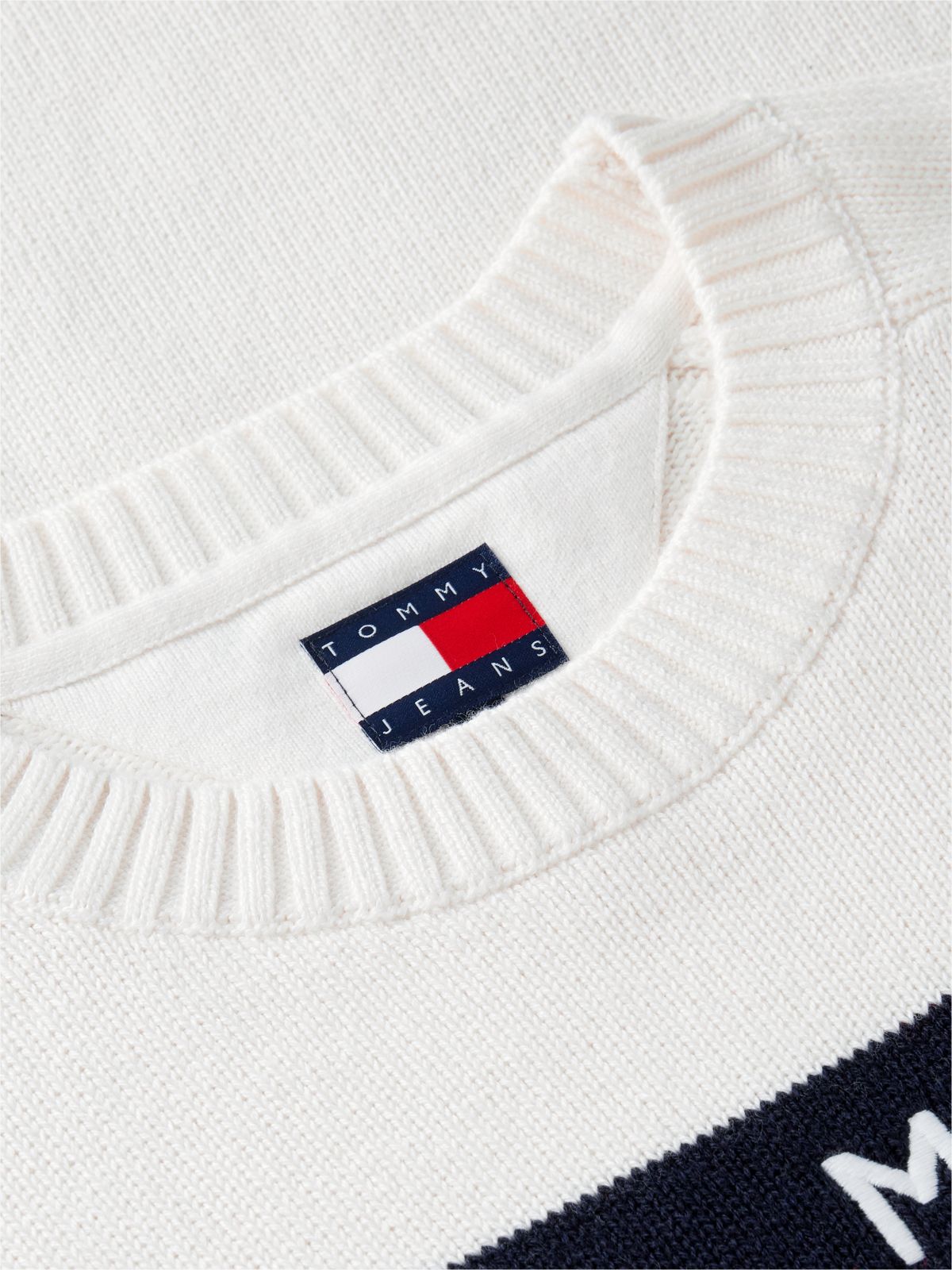 Tommy Jeans Badge Mini Sweater Dress — Off White