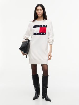 Tommy Jeans Badge Mini Sweater Dress, Off White