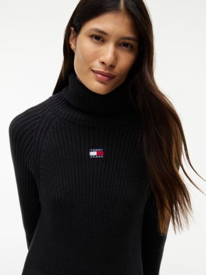 Женское платье Tommy Jeans Badge Logo Midi Sweater Dress, цвет: Чёрный — фото 2