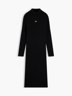 Tommy Jeans Badge Logo Midi Sweater Dress — Black 5