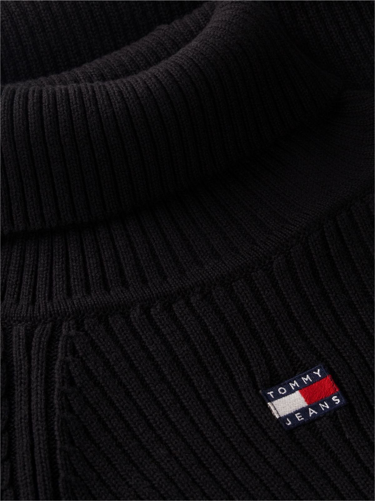 Tommy Jeans Badge Logo Midi Sweater Dress — Black