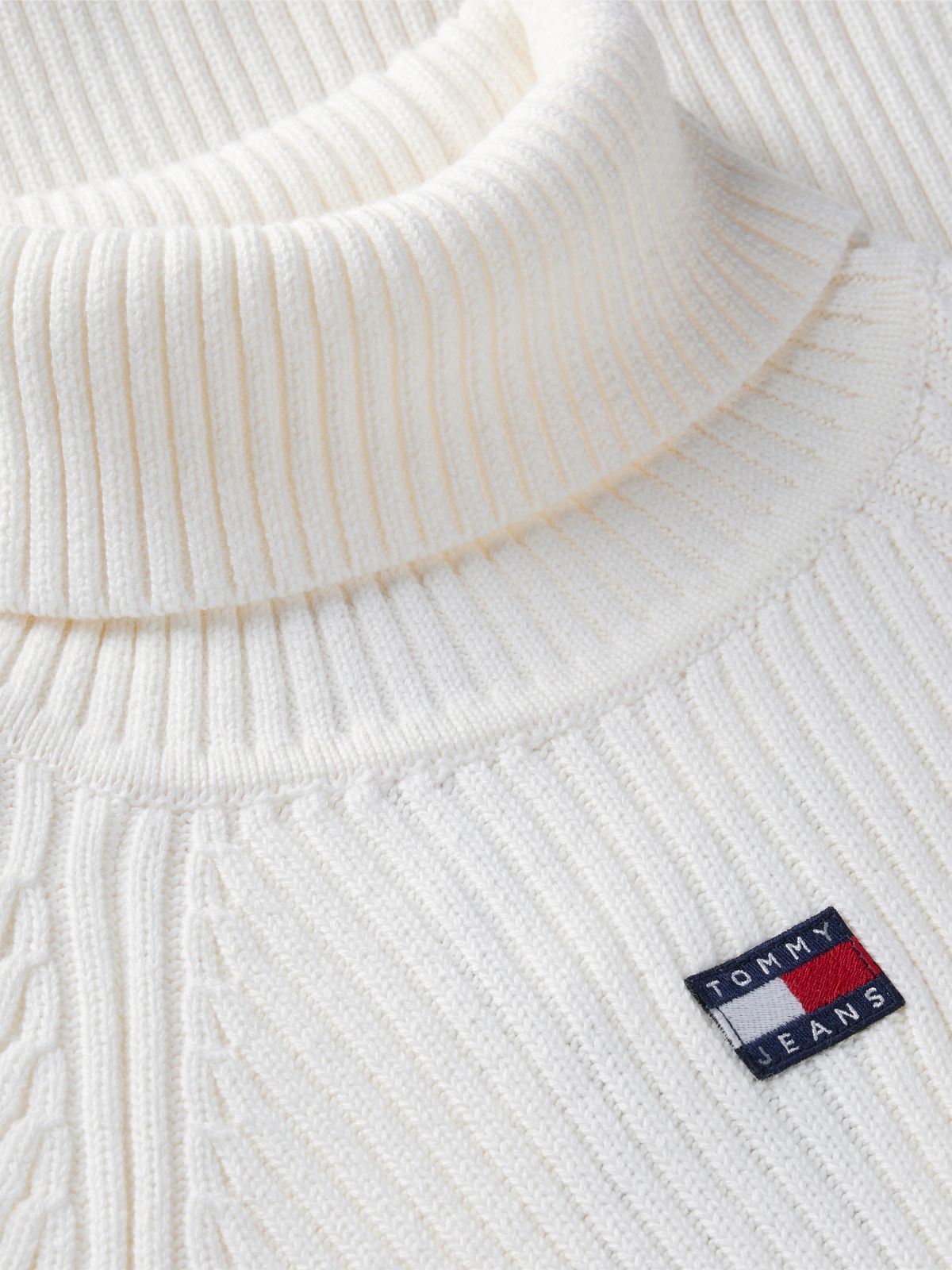 Tommy Jeans Badge Logo Midi Sweater Dress — Off White