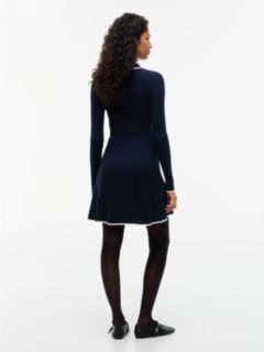 Tommy Jeans Rib-Knit Polo Skater Dress — Navy 4