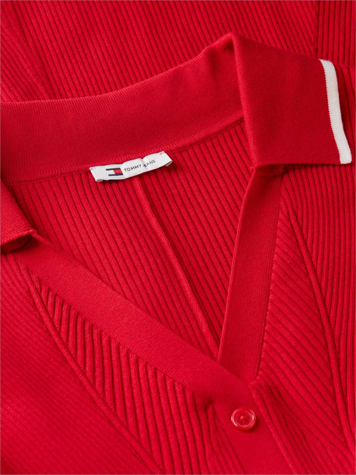 Tommy Jeans Rib-Knit Polo Skater Dress — Lavish Red