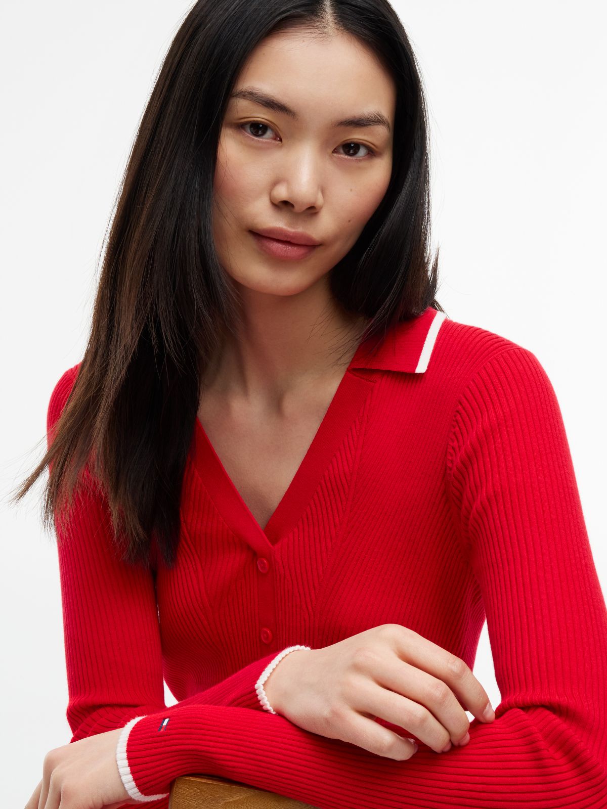Tommy Jeans Rib-Knit Polo Skater Dress — Lavish Red