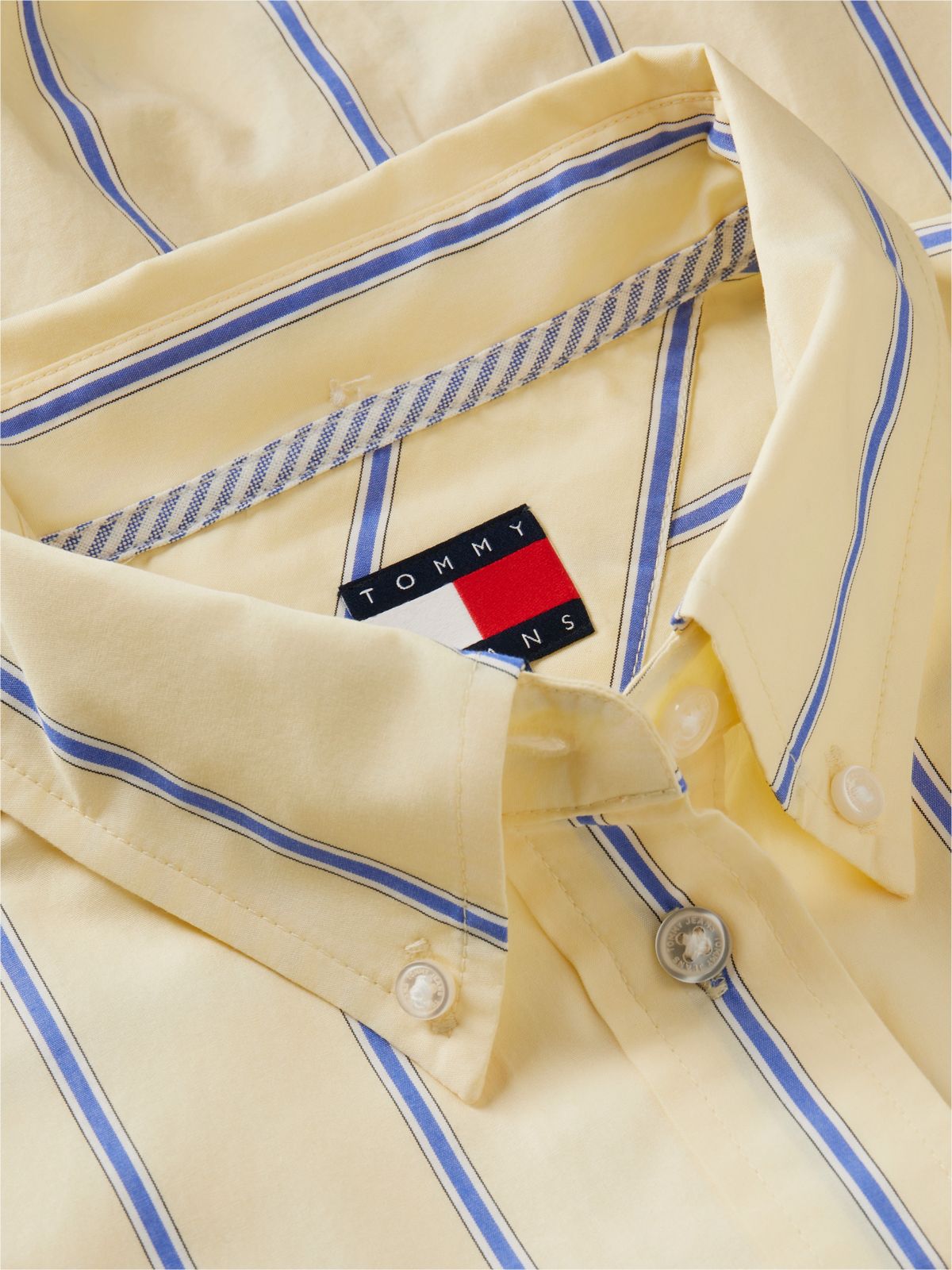 Tommy Jeans Bubble-Hem Cropped Shirt — Day Lily / Stripe