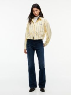 Tommy Jeans Bubble-Hem Cropped Shirt — Day Lily / Stripe 2