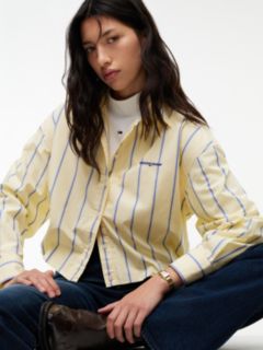 Tommy Jeans Bubble-Hem Cropped Shirt — Day Lily / Stripe 3