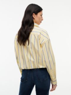 Tommy Jeans Bubble-Hem Cropped Shirt — Day Lily / Stripe 4