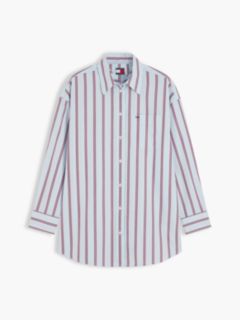 Tommy Jeans Oversized Fit Poplin Shirt — Sheer Blue / Stripe 5