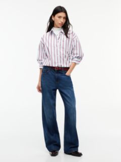 Tommy Jeans Oversized Fit Poplin Shirt — Sheer Blue / Stripe 2