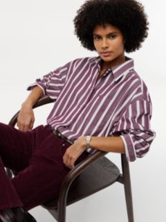 Tommy Jeans Oversized Fit Poplin Shirt — Calypso Berry / Stripe 3