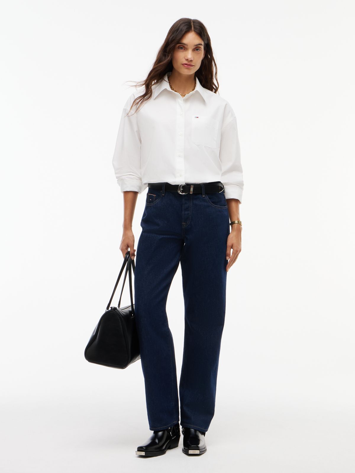 Tommy Jeans Oversized Fit Poplin Shirt — Ecru