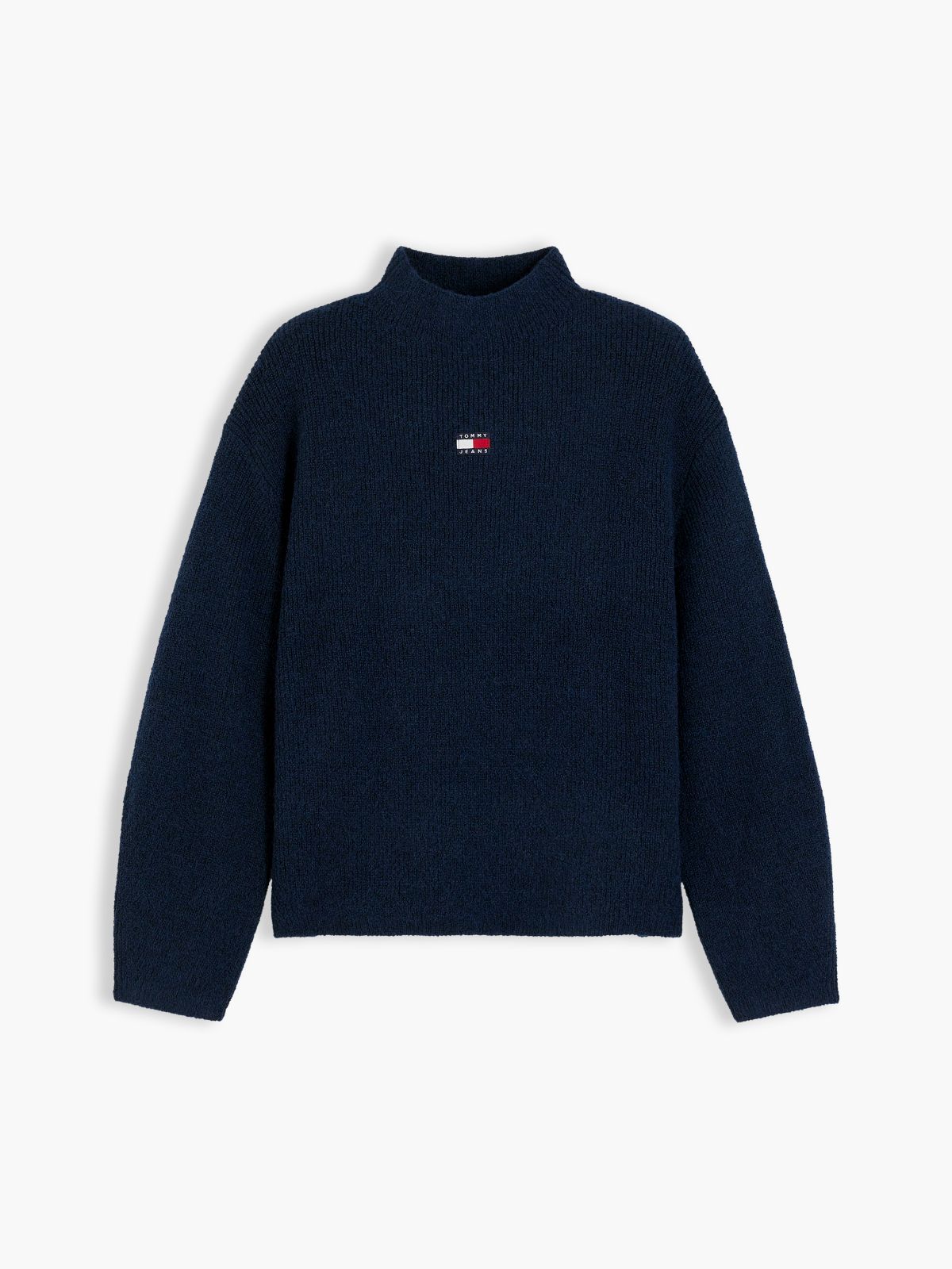 Tommy Jeans Badge Mockneck Sweater — Navy