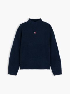 Tommy Jeans Badge Mockneck Sweater — Navy 5