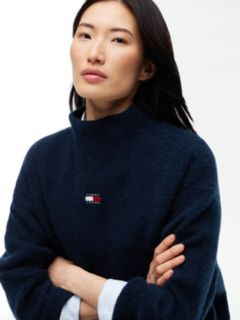 Tommy Jeans Badge Mockneck Sweater — Navy 3