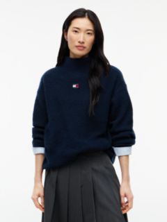 Tommy Jeans Badge Mockneck Sweater — Navy 1