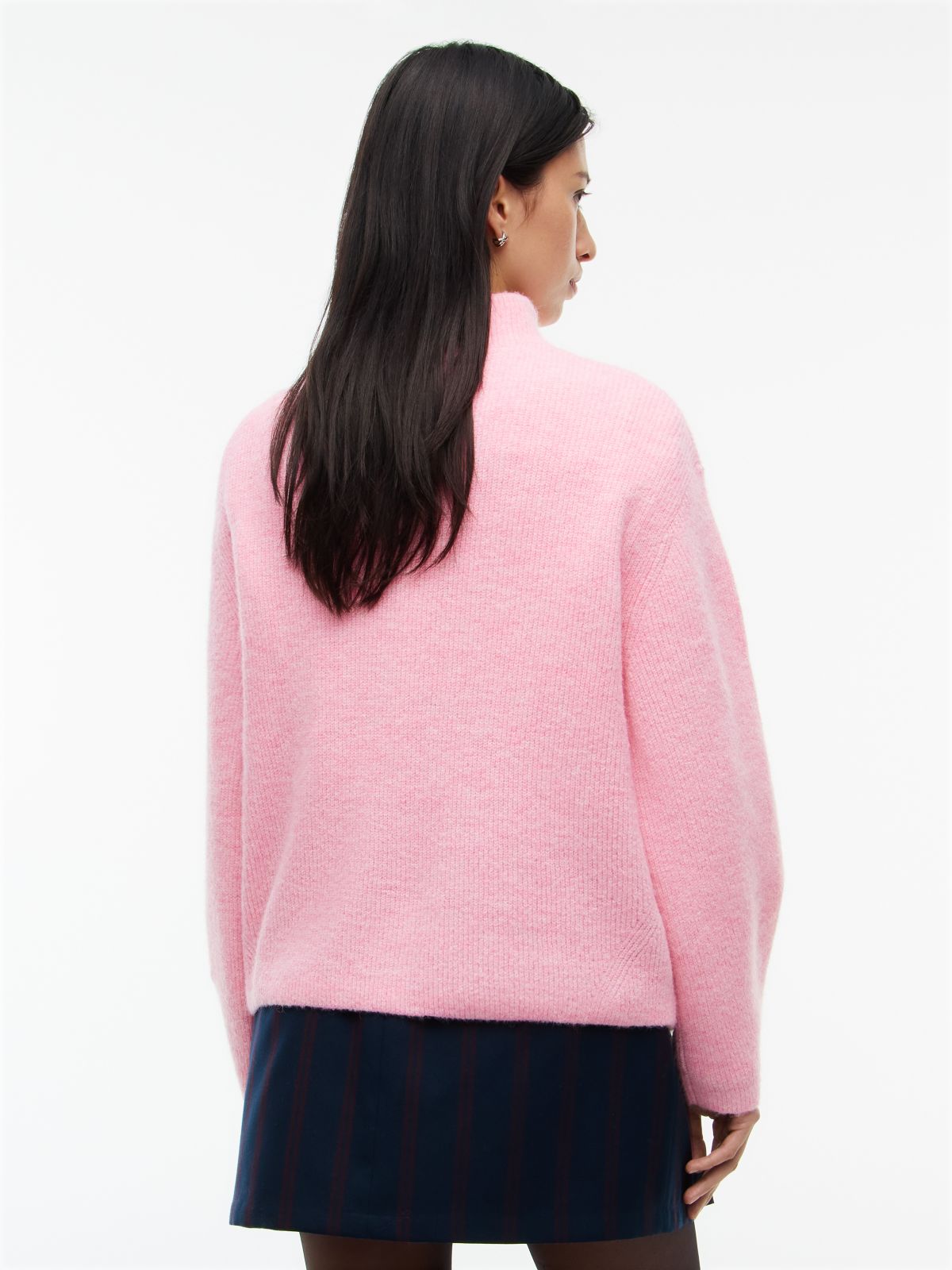 Tommy Jeans Badge Mockneck Sweater — Pink Sugar