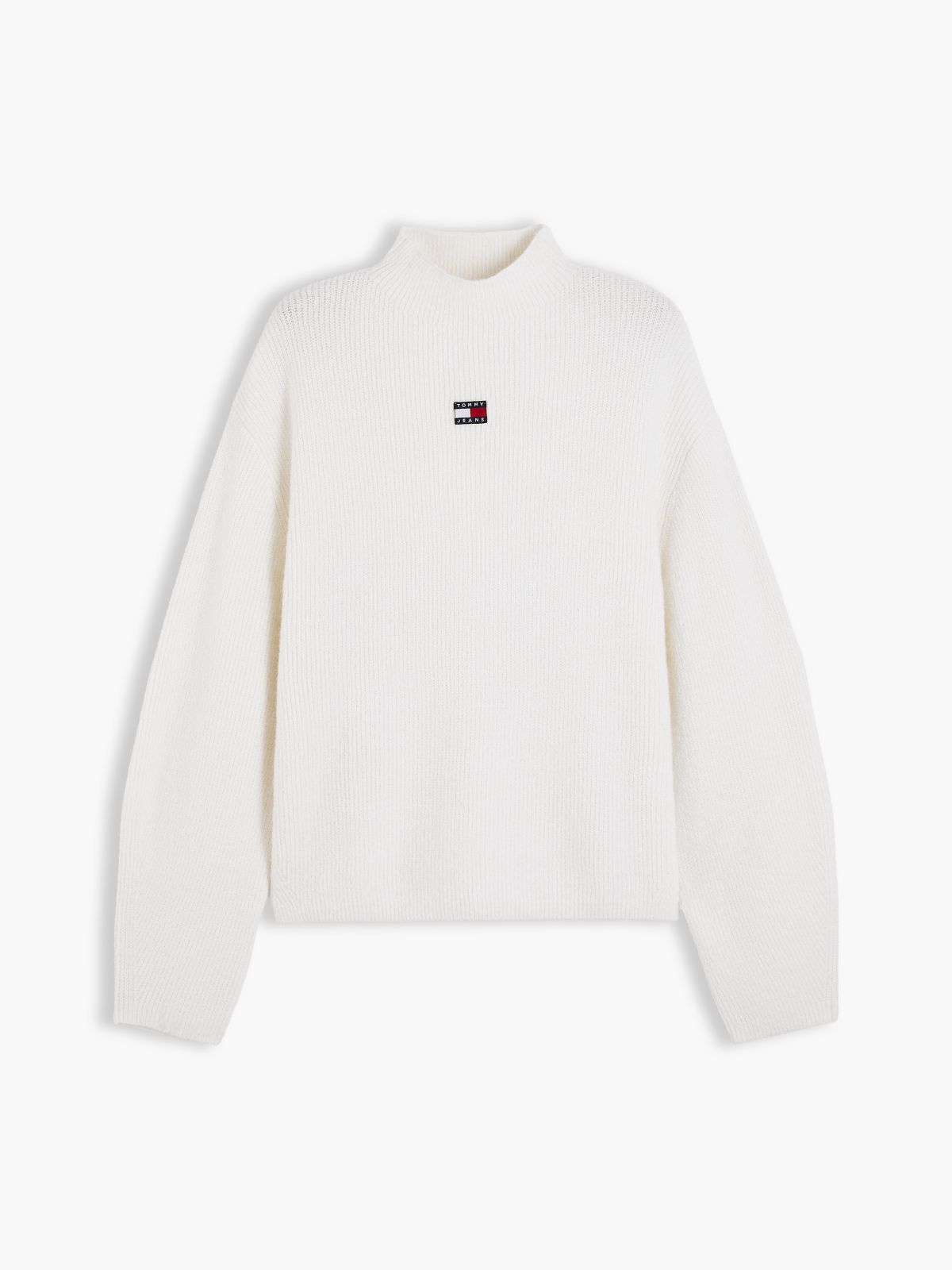 Tommy Jeans Badge Mockneck Sweater — Off White