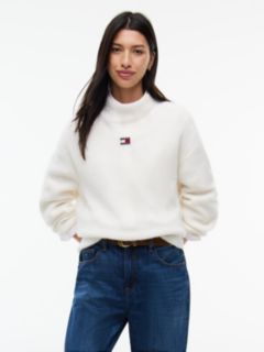 Tommy Jeans Badge Mockneck Sweater — Off White 1