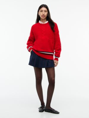 Женский свитер Tommy Jeans Oversized Wool, цвет: Красный — фото 2