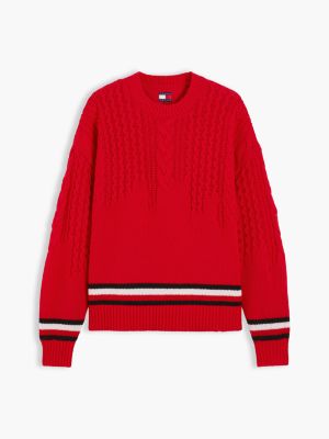 Женский свитер Tommy Jeans Oversized Wool, цвет: Красный — фото 5