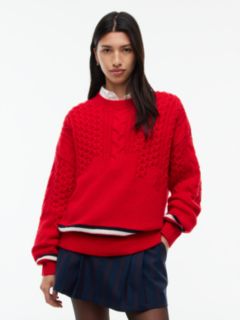 Tommy Jeans Oversized Wool Sweater — Lavish Red 1