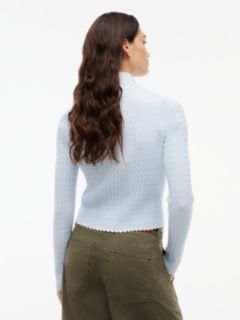 Tommy Jeans Mini Cable Knit Zip Sweater — Sheer Blue 4