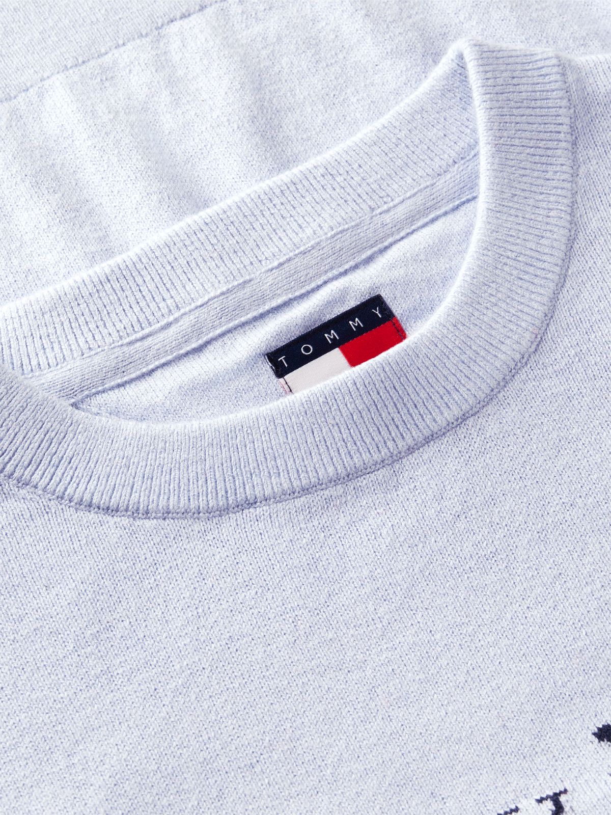 Tommy Jeans Intarsia Logo Sweater — Sheer Blue
