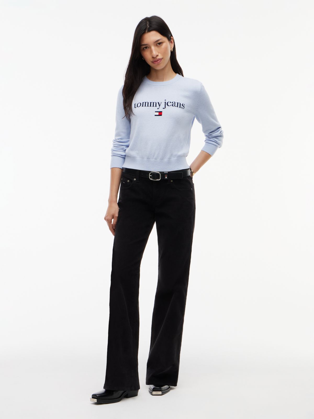 Tommy Jeans Intarsia Logo Sweater — Sheer Blue