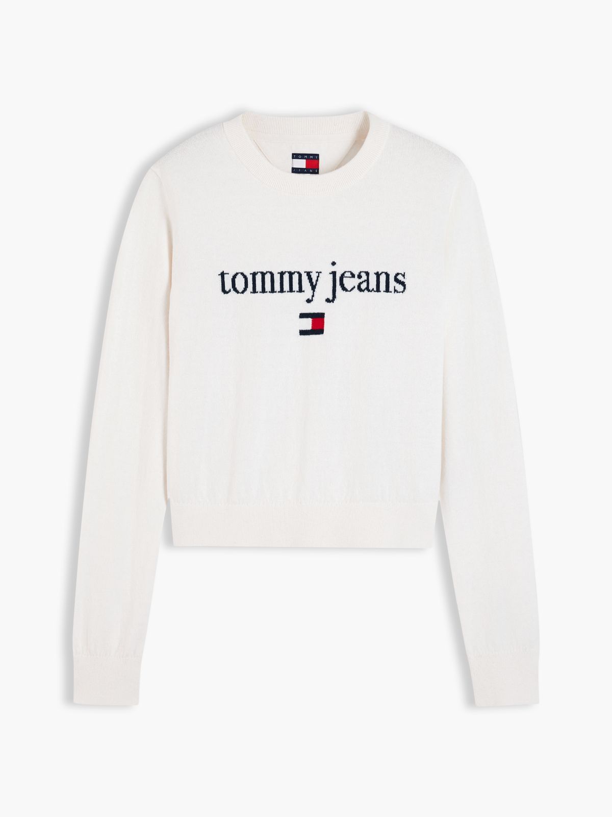 Tommy Jeans Intarsia Logo Sweater — Off White