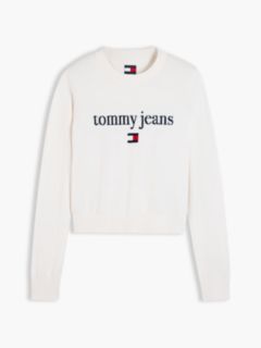 Tommy Jeans Intarsia Logo Sweater — Off White 5