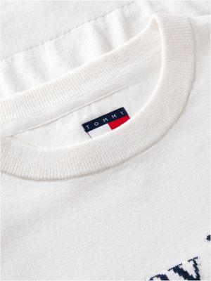 Женский свитер Tommy Jeans Intarsia Logo, цвет: Молочный белый — фото 6