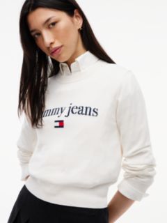 Tommy Jeans Intarsia Logo Sweater — Off White 3