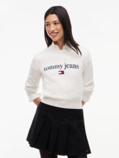 Tommy Jeans Intarsia Logo Sweater — Off White 1