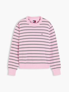 Tommy Jeans Boxy Fit Crewneck Sweater — Pink Sugar 5