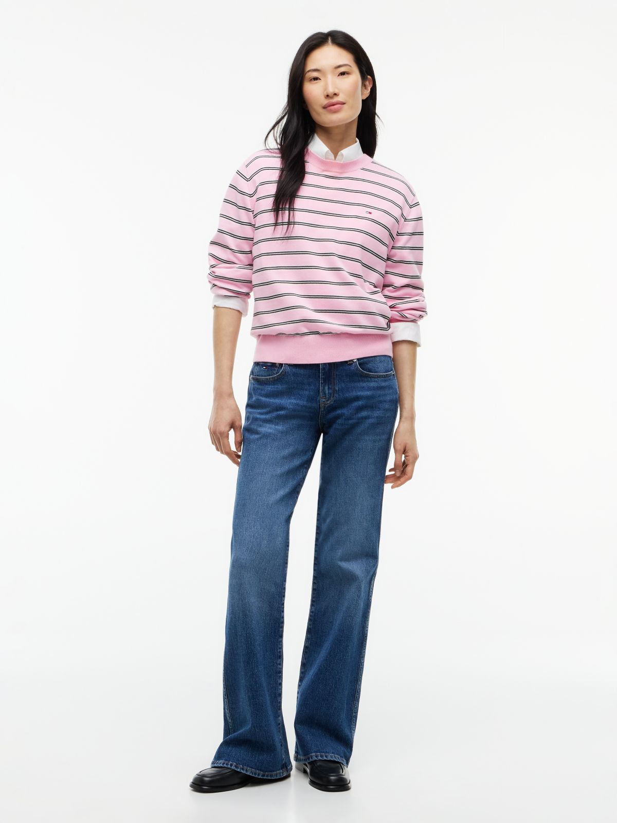Tommy Jeans Boxy Fit Crewneck Sweater — Pink Sugar