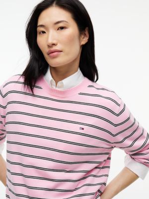 Женский свитер Tommy Hilfiger Tommy Jeans Boxy Fit Crewneck, цвет: Розовый — фото 3