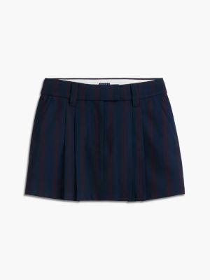 Женская юбка Tommy Jeans Striped Pleated Mini, цвет: Тёмно-синий полосатый — фото 5