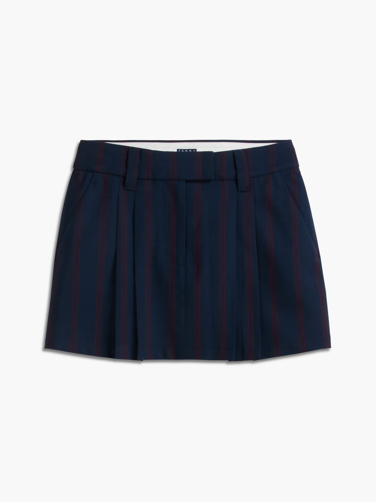 Tommy Jeans Striped Pleated Mini Skirt — Navy Stripe