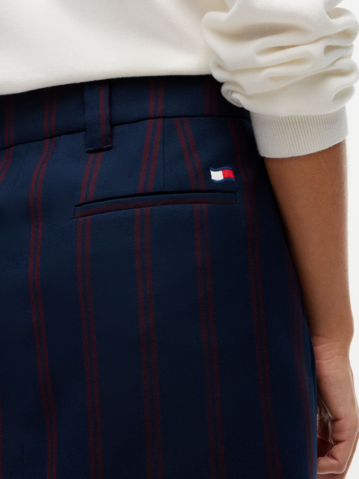 Tommy Jeans Striped Pleated Mini Skirt — Navy Stripe