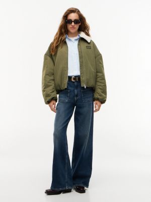 Женские куртки Tommy Hilfiger Tommy Jeans Teddy Collar Aviator Jacket — фото 2