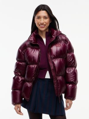 Tommy Jeans Shiny Down Puffer Jacket, Calypso Berry