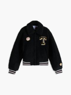 Tommy Jeans Teddy Fleece Varsity Jacket — Black 6