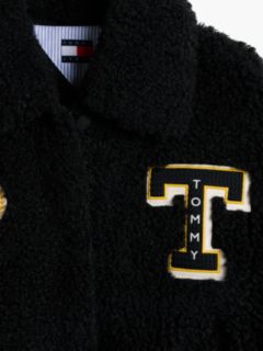 Tommy Jeans Teddy Fleece Varsity Jacket — Black 7
