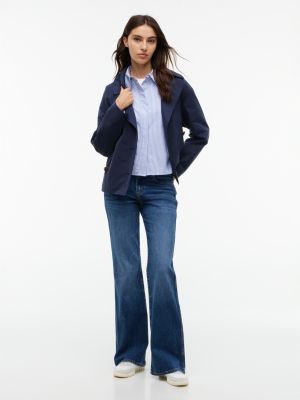 Женская рубашка Tommy Jeans Rhinestone Poplin, цвет: Синий полосатый — фото 2