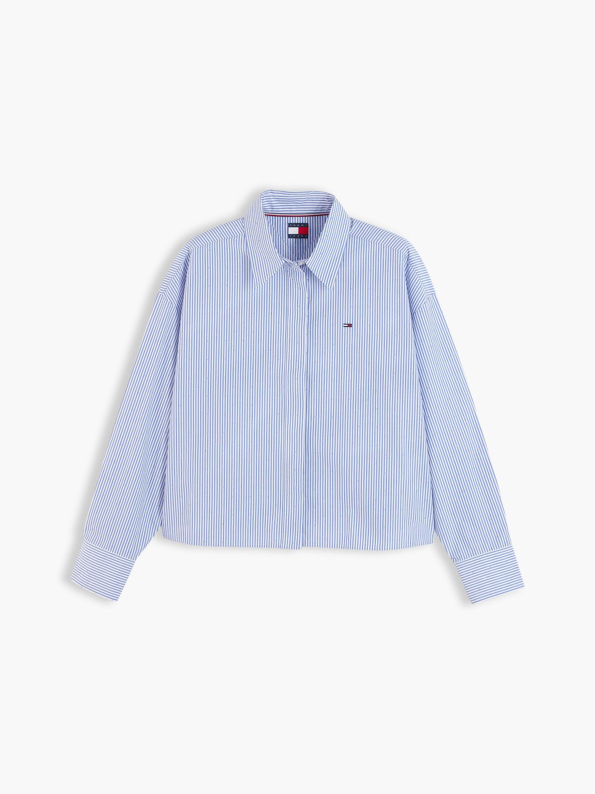 Tommy Jeans Rhinestone Poplin Shirt — Bling Blue Stripe