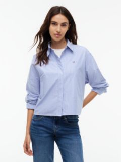Tommy Jeans Rhinestone Poplin Shirt — Bling Blue Stripe 1