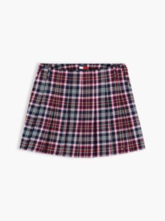 Tommy Jeans Pleated Twill Mini Skirt — Red Plaid 5
