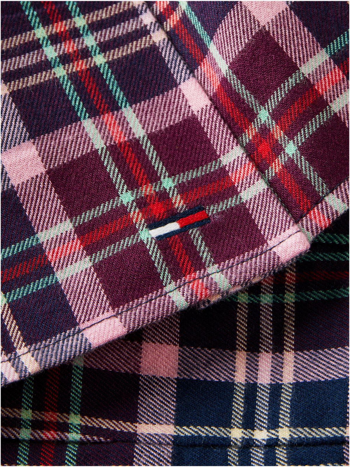 Tommy Jeans Pleated Twill Mini Skirt — Red Plaid